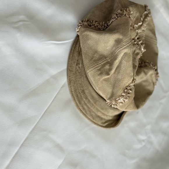 Vintage Wilsons Leather Maxima Suede Bucket Hat Beige Frayed Edge Unisex Retro - Picture 4 of 4